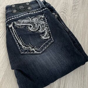 Miss Me Women's Black Jeans with Embellished Pockets - size 27